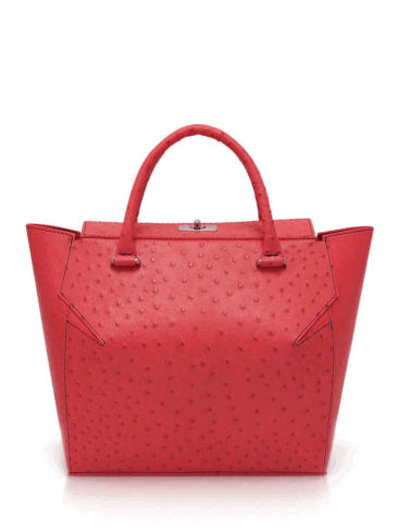 PEcado // RED OSTRICH MARQUIS TOTE