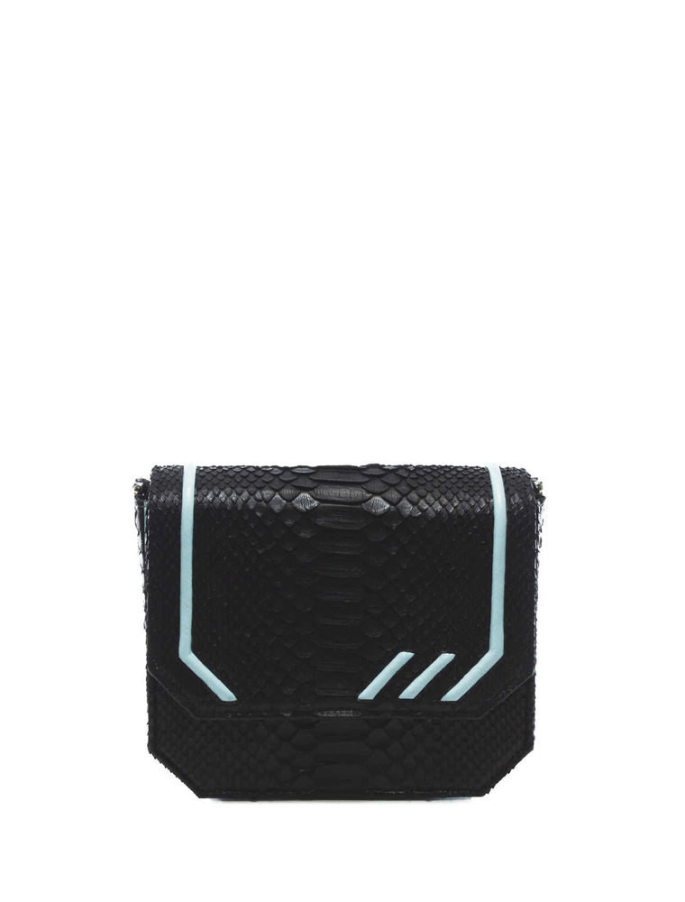 PEcado // BLACK PYTHON RADIANT CLUTCH BAG