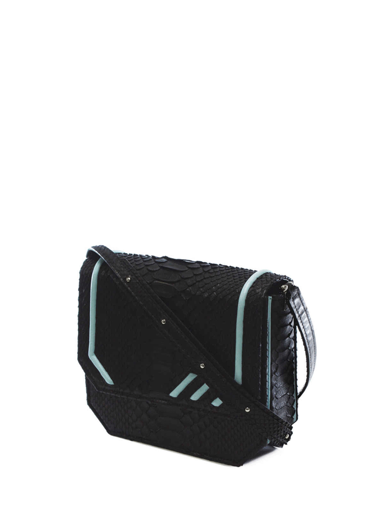 PEcado // BLACK PYTHON RADIANT CLUTCH BAG - Image 3