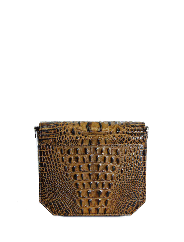 PEcado // CARAMEL CROC RADIANT CLUTCH BAG - Image 2