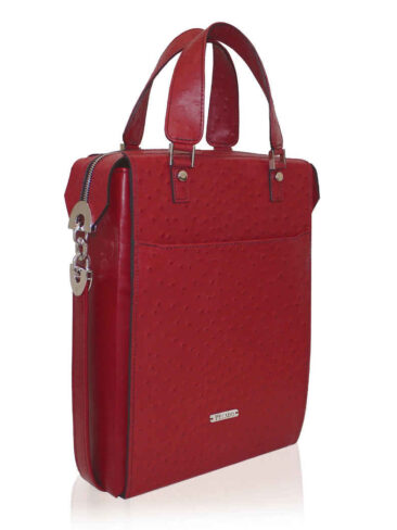 LIPSTICK RED FRONT POCKET TOTE