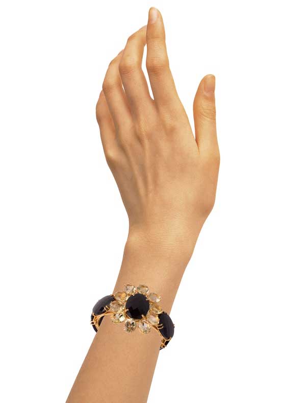 BOUNKIT // LEMON QUARTZ AND BLACK ONYX CUFF - Image 2