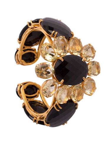 BOUNKIT // LEMON QUARTZ AND BLACK ONYX CUFF