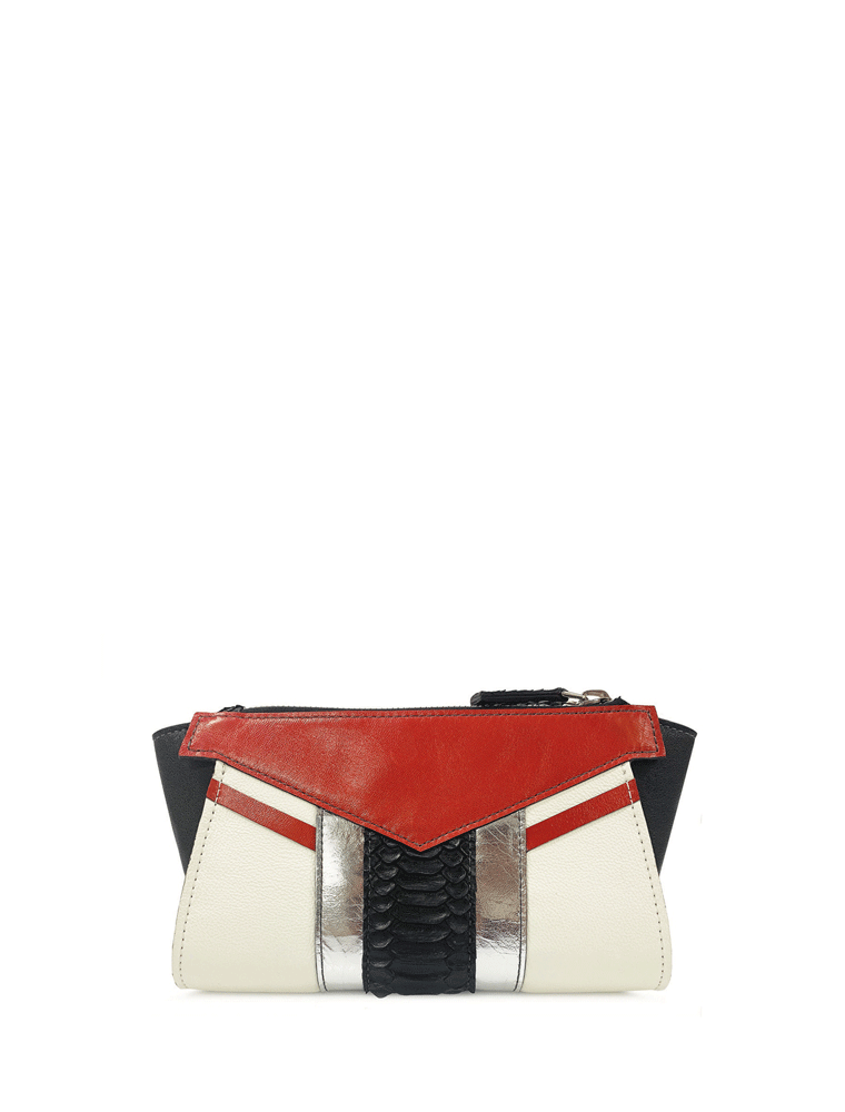 PEcado // DVK CLUTCH in Cream & Black Leather - Image 2