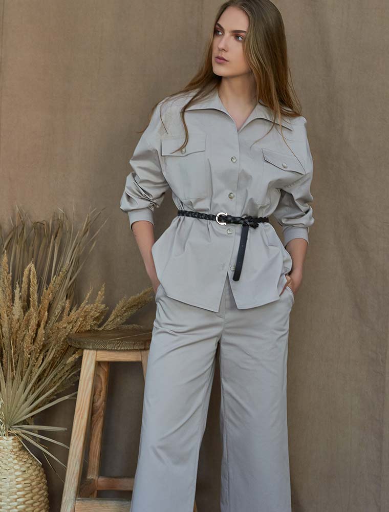 FRIZMAN // BOYFRIEND CUT SHIRT, BEIGE