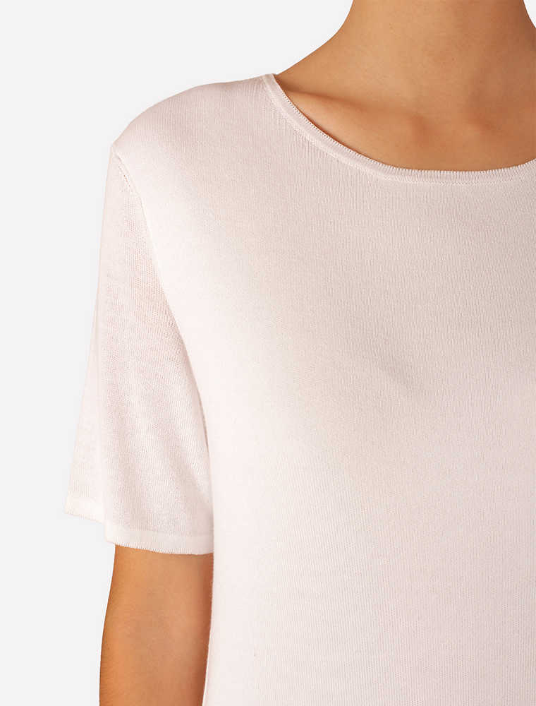 JENADIN // SHORT SLEEVE WOMEN'S TOP, WHITE - Image 6