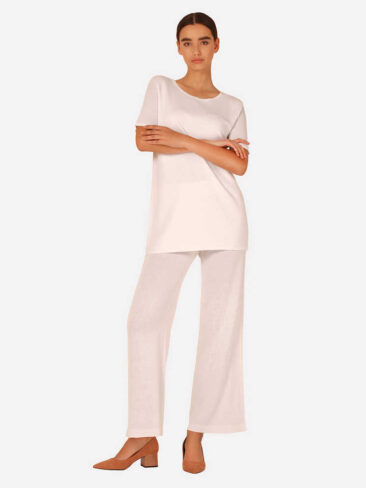 JENADIN // SHORT SLEEVE WOMEN’S TOP, WHITE