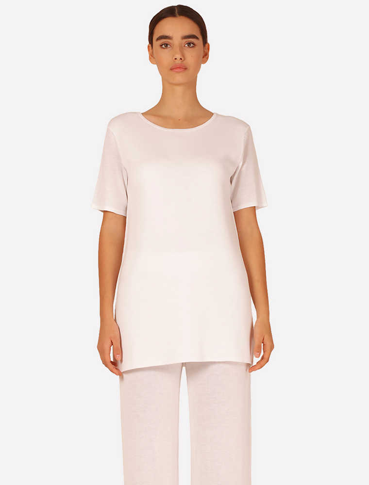 JENADIN // SHORT SLEEVE WOMEN'S TOP, WHITE - Image 4
