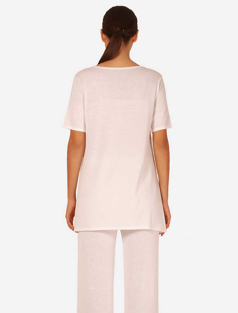 JENADIN // SHORT SLEEVE WOMEN'S TOP, WHITE - Image 5