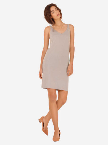 JENADIN // SLEEVELESS SHIFT DRESS, GREY Or WHITE