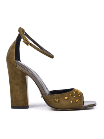 VITTO ROSSI // SQUARE TOE STAR SKY SANDALS, OLIVE