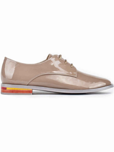 VITTO ROSSI // MULTICOLOR HEEL LEATHER OXFORD LOAFERS, COFFEE
