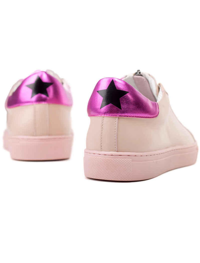 VITTO ROSSI // CHAMPAGNE PINK STAR LEATHER SNEAKERS - Image 2