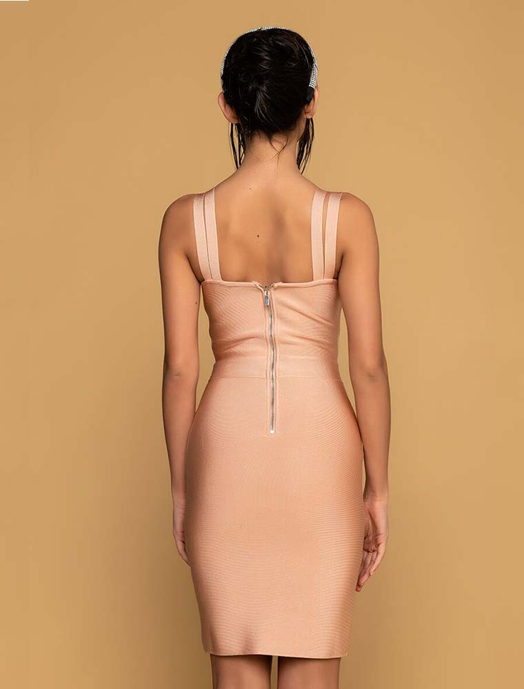 A.KOM // "POISON" MIDI BANDAGE DRESS, BLUSHED PINK - Image 4