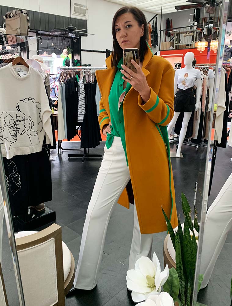 ZUBRYTSKAYA // CLASSIC CUT CENTER RIB TROUSERS in WINTER WHITE - Image 2