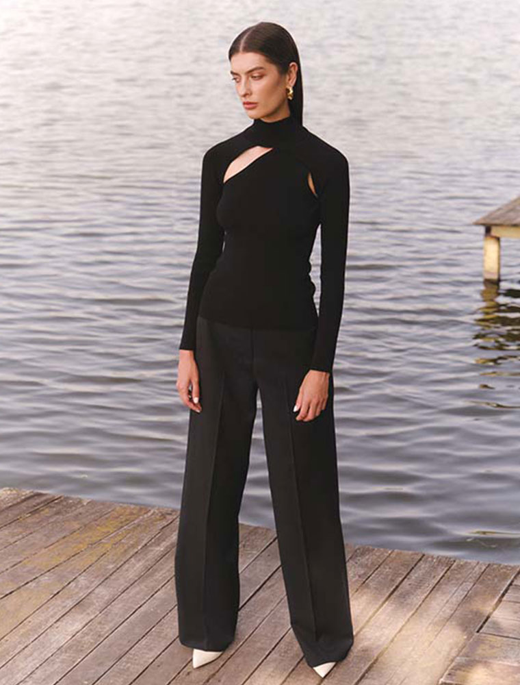 L.A.B. by TERNOVSKAYA // 2 IN 1 LONG SLEEVE TOP, BLACK or BURGUNDY