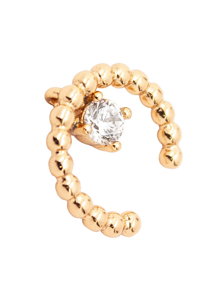 SE // SURGICAL STEEL EAR RING with CRYSTAL, GOLD - Image 2