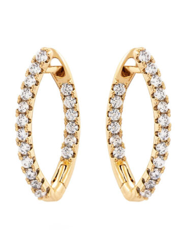SE // OBLONG SURGICAL STEEL PAVE EARRINGS, LIGHT ROSE GOLD