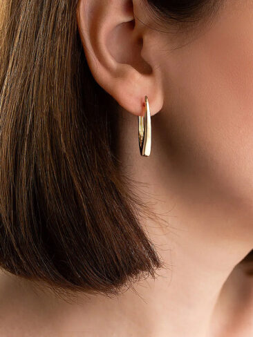 SE // SURGICAL STEEL V-SHAPED OVAL EARRINGS, LIGHT ROSE GOLD