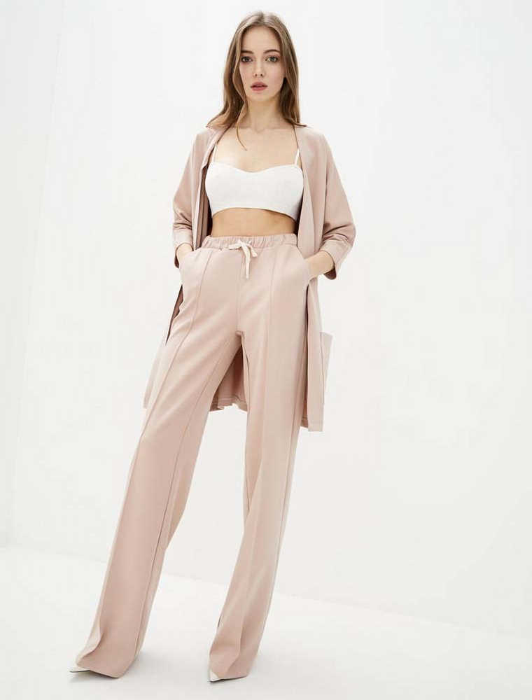 ZUBRYTSKAYA // STRAIGHT CUT CENTER CASUAL PANT, BLUSHED PINK - Image 2
