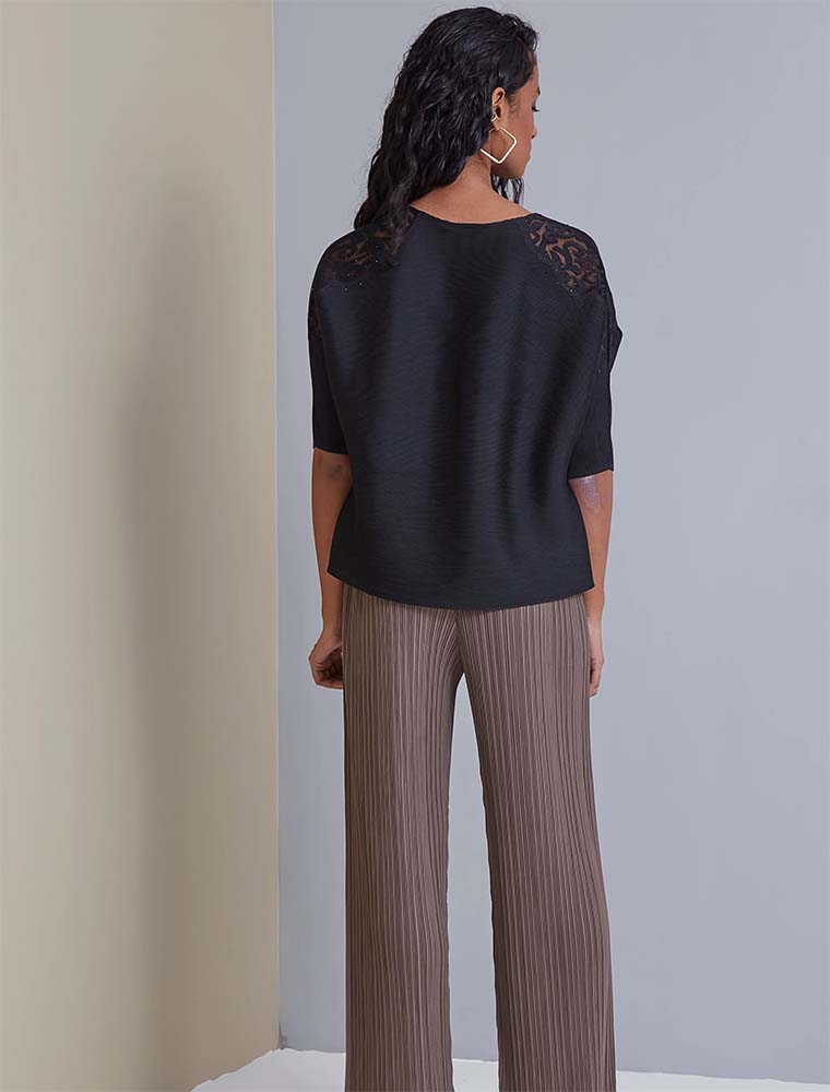 SCARLET SAGE // SIMONE LACED SHOULDER TOP, CREAM - Image 3