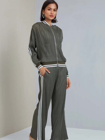SCARLET SAGE // GILLIAN TRACK SET W/ STRAIGHT CUT PANT, GREEN