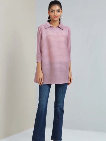 SCARLET SAGE // A-LINE CLASSIC COLLARED CELIA TOP, PINK