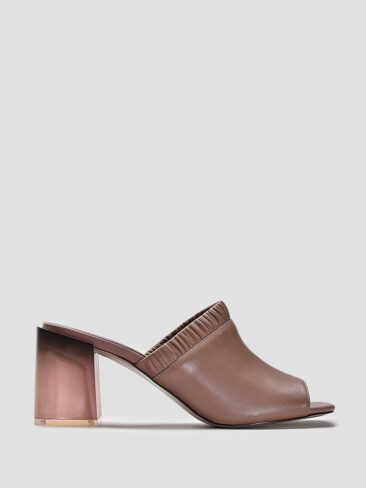 VITTO ROSSI // MIDI BLOCK SMOKY HEEL MULES, ROSE