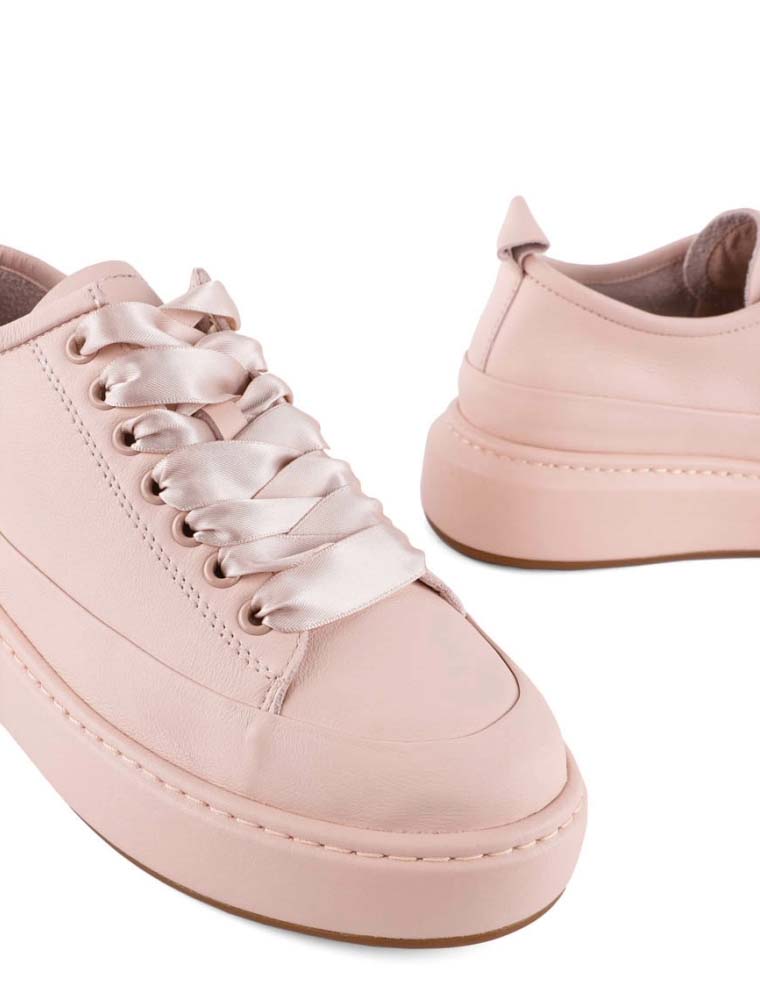 MIRATON // SATIN LACE SNEAKERS, LIGHT PINK - Image 2