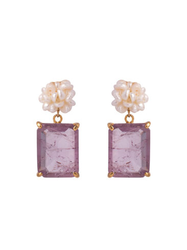 BOUNKIT // SEED PEARL AND AMETHYST EARRINGS
