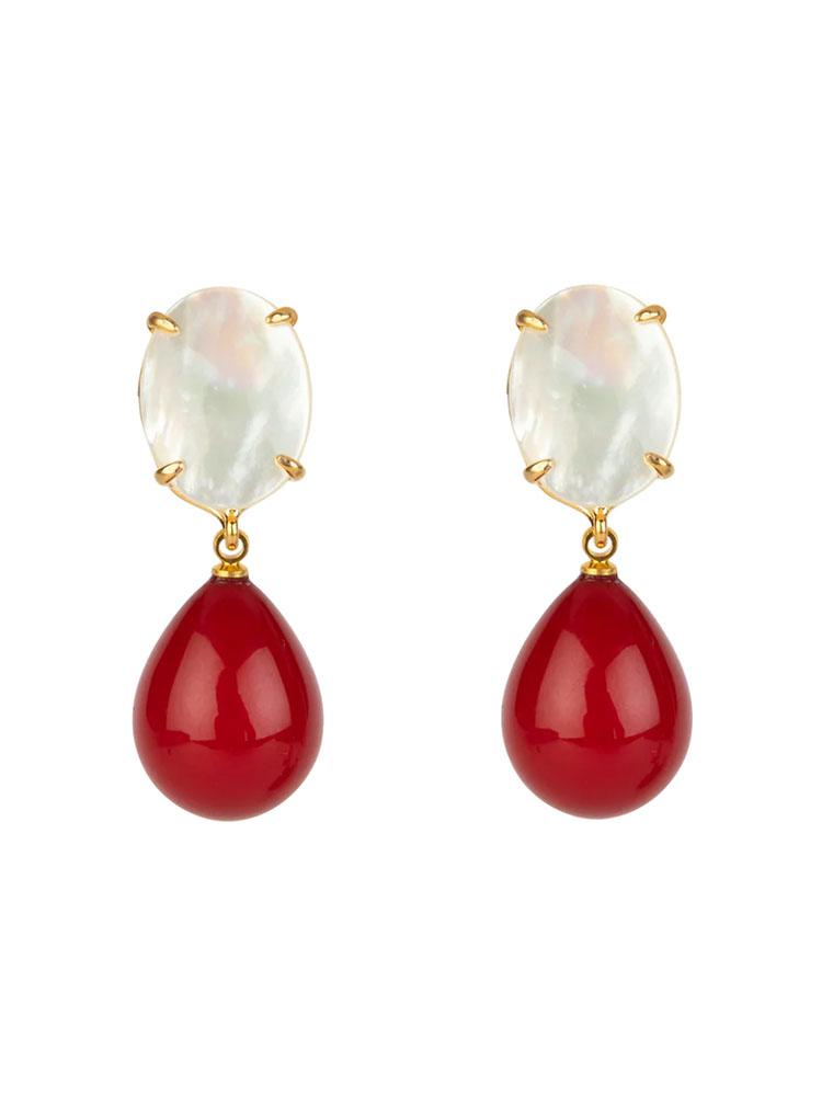 BOUNKIT // EAR STUD SET W/ GREEN AMETHYST AND CITRINE - Image 3