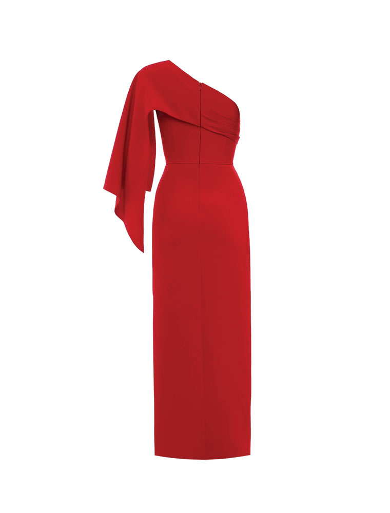 OM // "LAVINIA" ONE SLEEVE GATHERED EVENING DRESS - Image 3