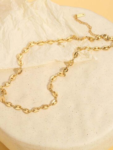 SE // SURGICAL STEEL PIGS NOSE SHAPE CHAIN NECKLACE, GOLD