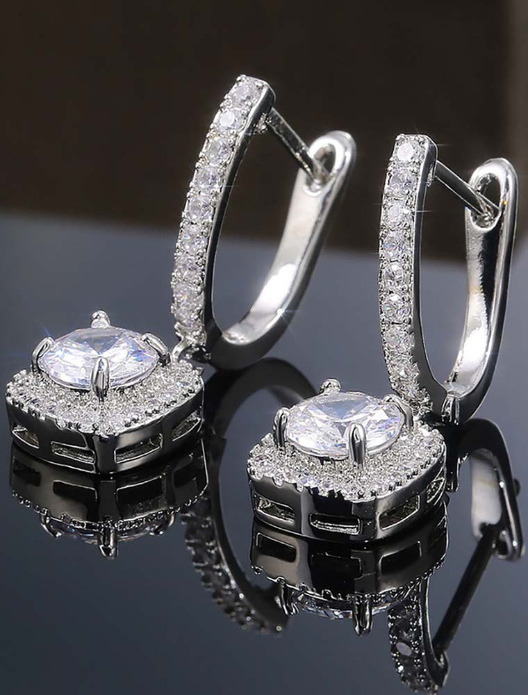 SE // SURGICAL STEEL EARRINGS, MICRO-INLAID ZIRCON - Image 2