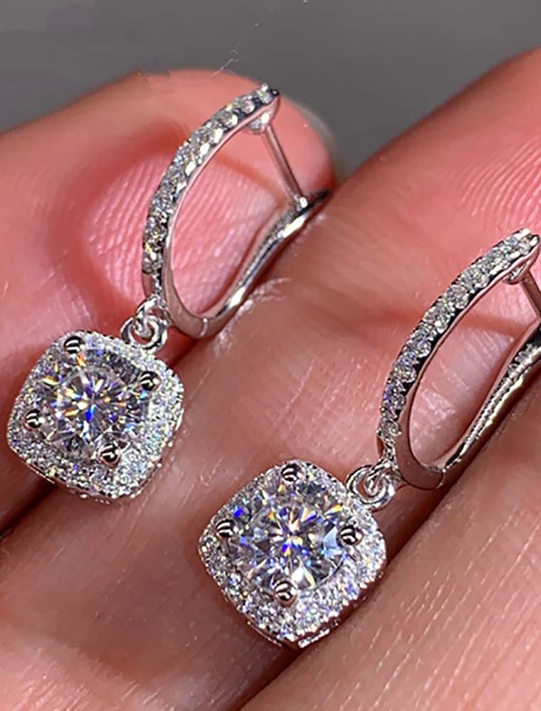 SE // SURGICAL STEEL EARRINGS, MICRO-INLAID ZIRCON - Image 4