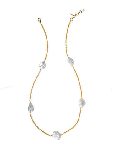BOUNKIT // BAROQUE PEARL NECKLACE, GOLD