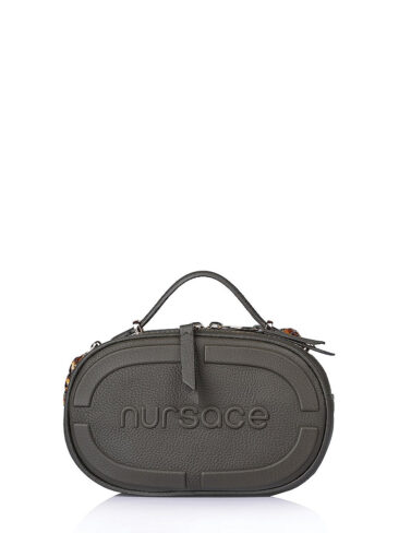NURSACE // OVAL EMBROIDERED LOGO CROSSBODY BAG, ARMY GREEN