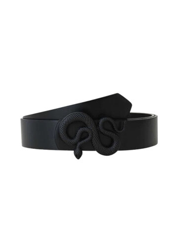 PEcado // LEATHER SNAKE BELT, BLACK
