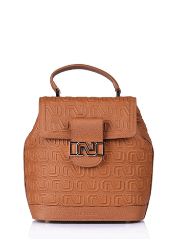 NURSACE // MAIRA QUILTED SIGNATURE LOGO STRUCTURED TOTE BACKPACK, BEIGE