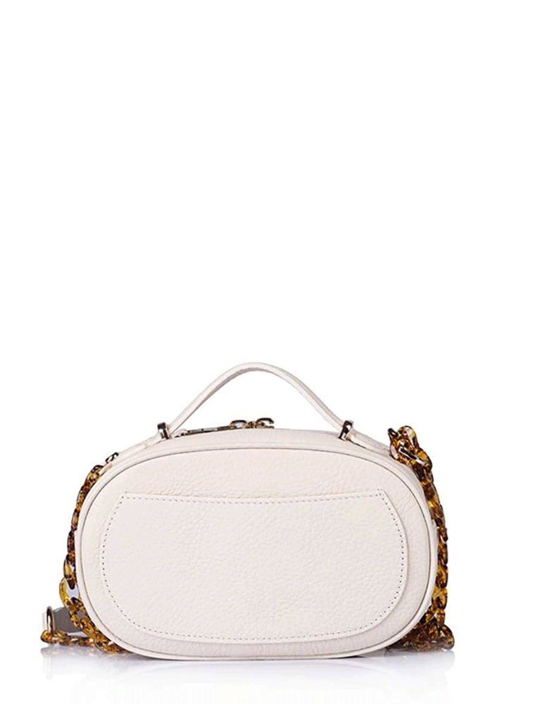 NURSACE // OVAL EMBROIDERED LOGO CROSSBODY BAG, CREAM - Image 2