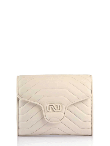 NURSACE // IVY QUILTED CROSSBODY SHOULDER LEATHER BAG, CREAM
