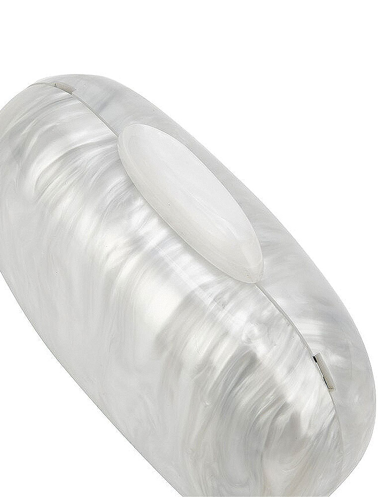 A.KOM // OVAL ACRYLIC CLUTCH BAG, PEARL WHITE - Image 5