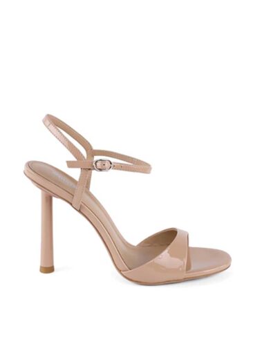 MIRATON // METAL HEEL WOMEN’S OPEN TOE STRAPPY SANDALS, BLUSH PINK