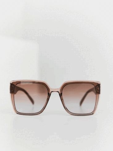 GEPUR // SQUARE PLASTIC SUNGLASSES, BROWN