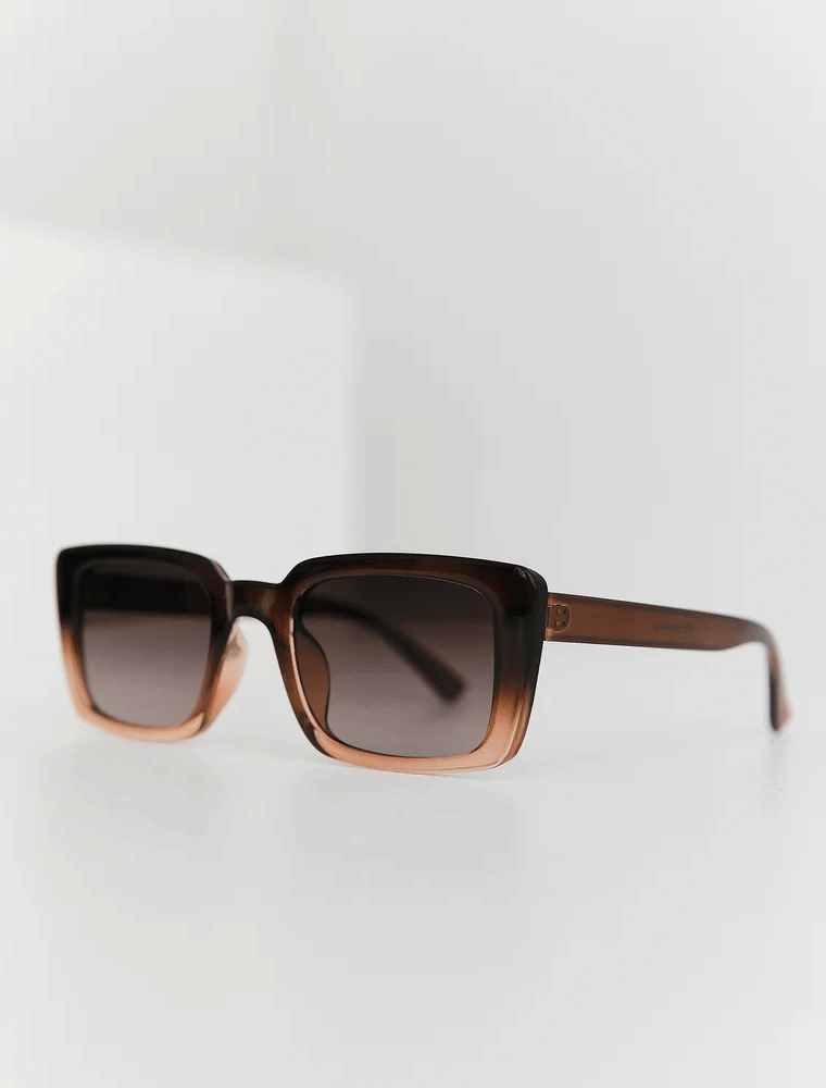 GEPUR // RECTANGLE PLASTIC SUNGLASSES, BROWN - Image 4