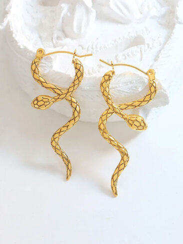 SE // SURGICAL STEEL SNAKE EARRINGS, GOLD