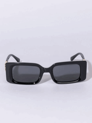 A.KOM // RECTANGULAR PLASTIC SUNGLASSES, BLACK