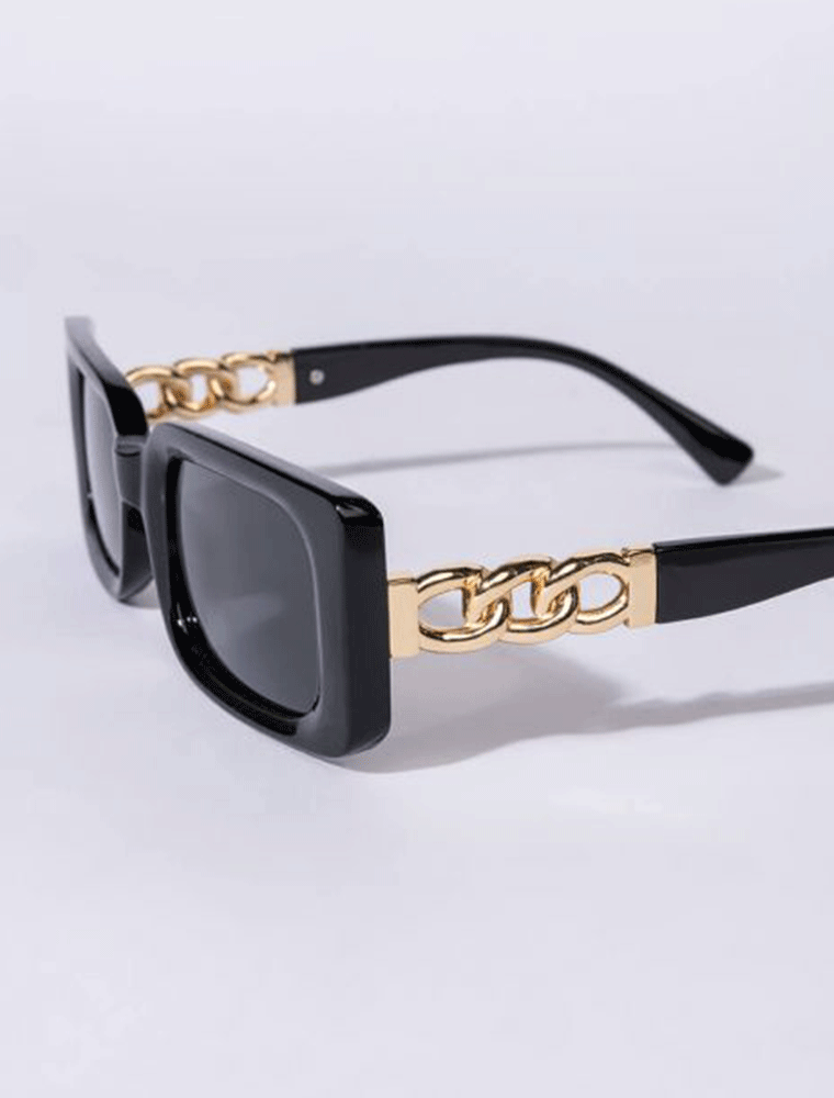 A.KOM // RECTANGULAR PLASTIC SUNGLASSES, BLACK - Image 2