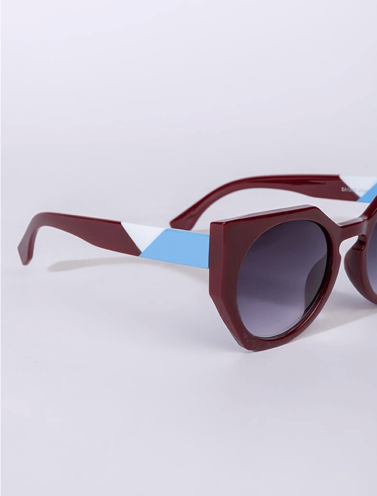 A.KOM // ANGULAR PLASTIC SUNGLASSES, BURGUNDY - Image 5