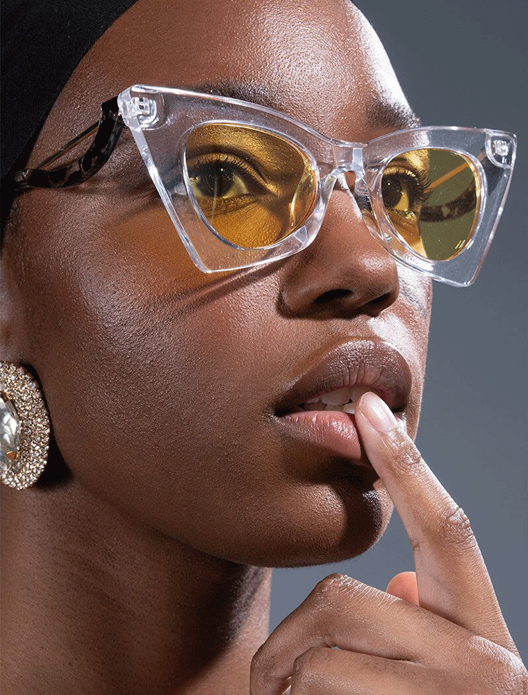 A.KOM // CAT EYE PLASTIC SUNGLASSES, CLEAR - Image 2